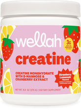 Wellah creatine frontal del envase mostrando etiqueta y sabor
