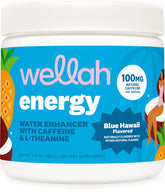 Wellah envase frontal Blue Hawaii mostrando porciones y beneficios