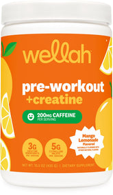 Wellah envase frontal mango limonada mostrando etiqueta y servicios, beneficio claridad informativa