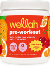 Wellah envase frontal Fruit Punch mostrando diseño y 30 porciones