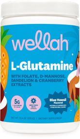 Wellah envase frontal mostrando nombre y sabor Blue Hawaii, visual atractivo