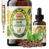 Well&Whole frasco delantero de Slippery Elm mostrando diseño y volumen 60 mL, fácil identificación