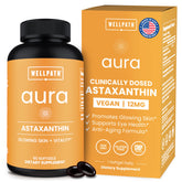 WellPath envase frontal de astaxantina vegana 12 mg, refuerzo antioxidante