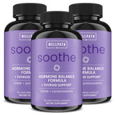 WellPath frasco Soothe frente mostrando etiqueta y beneficio de soporte hormonal