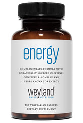 Weyland Brain Nutrition Energy frasco frontal mostrando diseño y cantidad