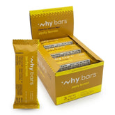 Why Bars empaque frontal Zesty Lemon mostrando sabor y beneficio portable