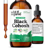 Wild & Organic frasco frontal mostrando etiqueta y beneficio vegano