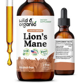 Wild & Organic frasco frontal mostrando etiqueta clara y beneficios