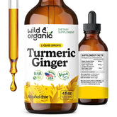 Wild & Organic frasco frontal mostrando etiqueta clara y beneficios