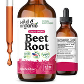 Wild & Organic envase frontal mostrando extracto de remolacha, presentación clara y beneficios prácticos