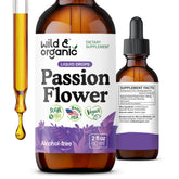 Wild & Organic frasco frontal muestra 2 fl oz y etiqueta clara