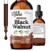 Wild & Organic frasco frente mostrando etiqueta y beneficio sin alcohol