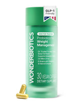 WonderBiotics frente del producto mostrando la botella compacta y su conveniencia