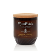 WoodWick(ウッドウィック) vaso ámbar con fragancia jengibre y cúrcuma, presentación sostenible