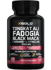 X Gold Health frasco frontal mostrando etiqueta y cantidad de cápsulas