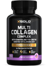X Gold Health frasco frontal mostrando la marca y beneficios visibles
