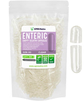 XPRS Nutra caja frontal con 500 cápsulas enteric clear y protección contra humedad