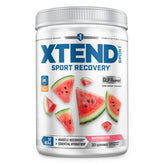 Xtend frente del envase mostrando sabor sandía y beneficios de recuperación