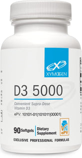 XYMOGEN botella frontal mostrando D3 5000 para apoyo óseo