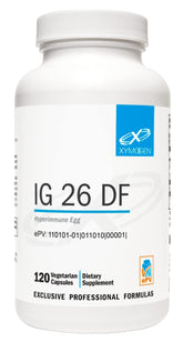 xymogen frasco frontal IG 26 DF mostrando envase y cantidad, beneficio conveniencia