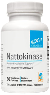 XYMOGEN envase frontal claro que muestra nattokinase y beneficio circulatorio