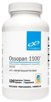 XYMOGEN frasco Ossopan 1100 frontal mostrando presentación y beneficio óseo