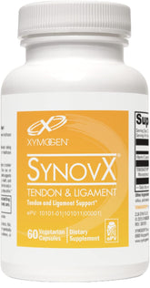 XYMOGEN envase frontal mostrando suplemento para apoyo de tendones y ligamentos