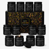 YMing pack frontal con 12 velas mostrando presentación lista para regalo y estilo masculino
