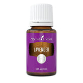 Young Living lavanda botella frontal mostrando etiqueta y presentación práctica