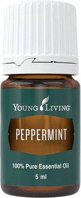 Young Living botella frontal de menta mostrando etiqueta clara y pureza