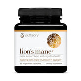 Youtheory envase frontal de Lion's Mane+ mostrando diseño y beneficios