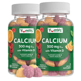 YUM-V'S envase frontal mostrando calcio y vitamina D3, fácil identificación