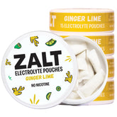 ZALT vista frontal del paquete ginger lime mostrando conveniencia