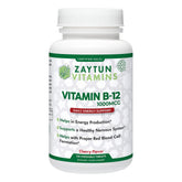 Zaytun envase frontal de vitamina B12 1000mcg visual claro y práctico