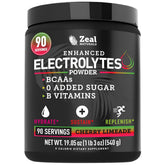 Zeal Naturals frente del envase mostrando sabor y 90 porciones