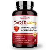 ZEBORA envase frontal del CoQ10 600mg mostrando etiqueta clara y beneficios