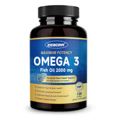 ZEBORA frente del envase mostrando 120 softgels y beneficios clave