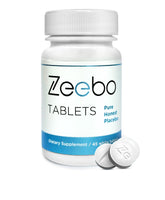 Envase frontal Zeebo Placebo Pills tabletas mostrando diseño y cantidad para control seguro