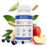 Zen Nutrients frasco SkinVite frente mostrando diseño y confianza