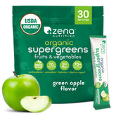Zena Nutrition empaque frontal mostrando sobres y beneficios
