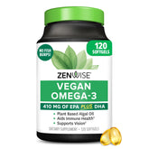 Zenwise Health botella frontal mostrando envase y beneficios veganos