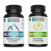 ZHOU bundle frontal mostrando ambos frascos y beneficios de enfoque