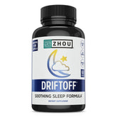 ZHOU frasco Driftoff frente mostrando diseño y beneficios visibles