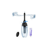 Zuurager enema frontal con tanque 600ml mostrando capacidad y diseño