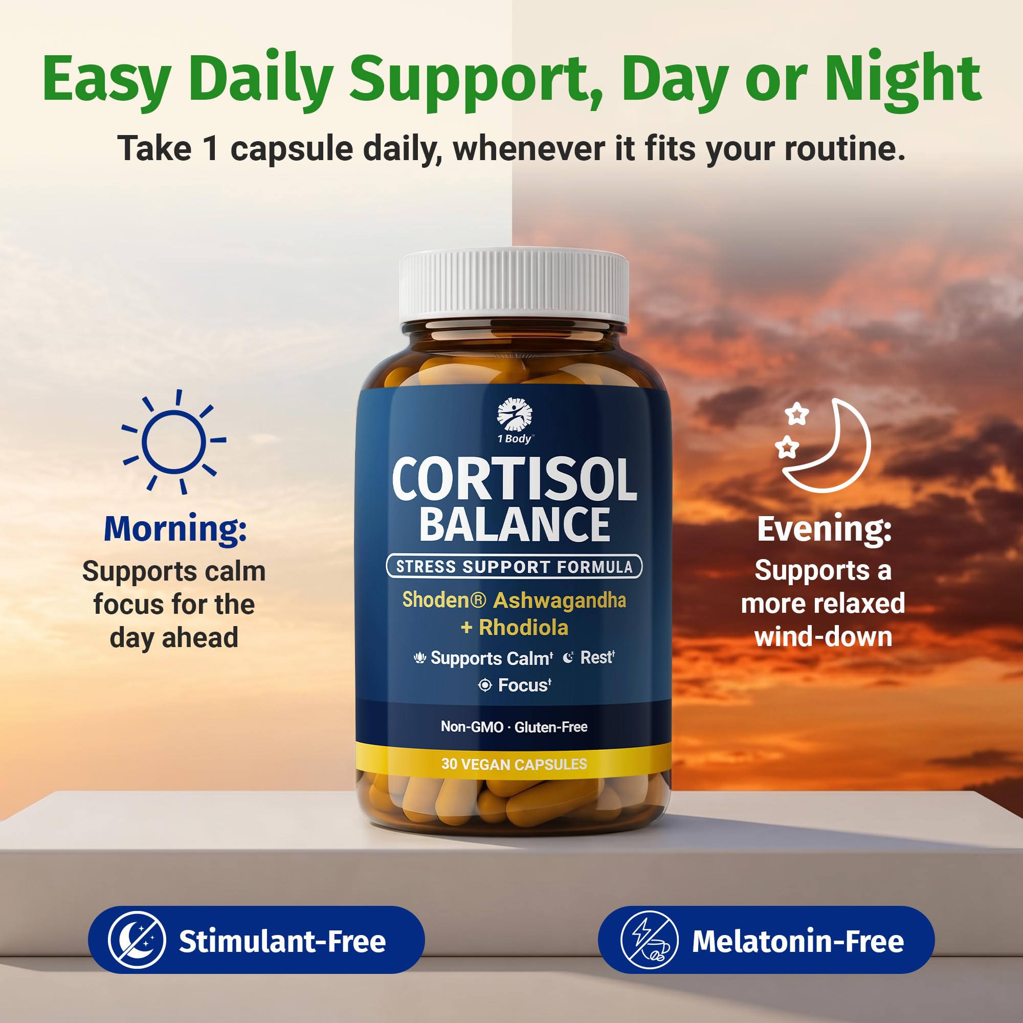 1 Body envase junto a una lámpara nocturna para uso antes de dormir