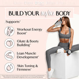 10Ten Nutrition cuchara con polvo subrayando dosificación precisa y fácil uso