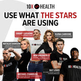 sello de calidad 10X Health indicando fabricación en Estados Unidos y pruebas de pureza