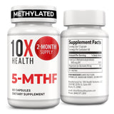 10X Health frasco frontal mostrando diseño y cantidad de cápsulas, confianza de marca