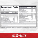 10X Health envase abierto con 60 gomitas para suministro prolongado
