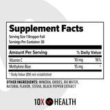 10X Health frasco sobre escritorio mostrando uso diario y concentración